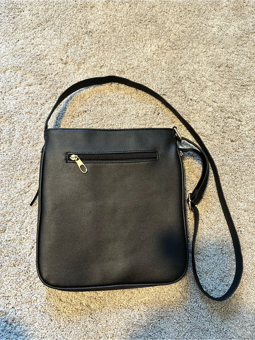 Large Black Crossbody Bag with Tassels Stylish Everyday Shoulder Bag 10.5” X 10”